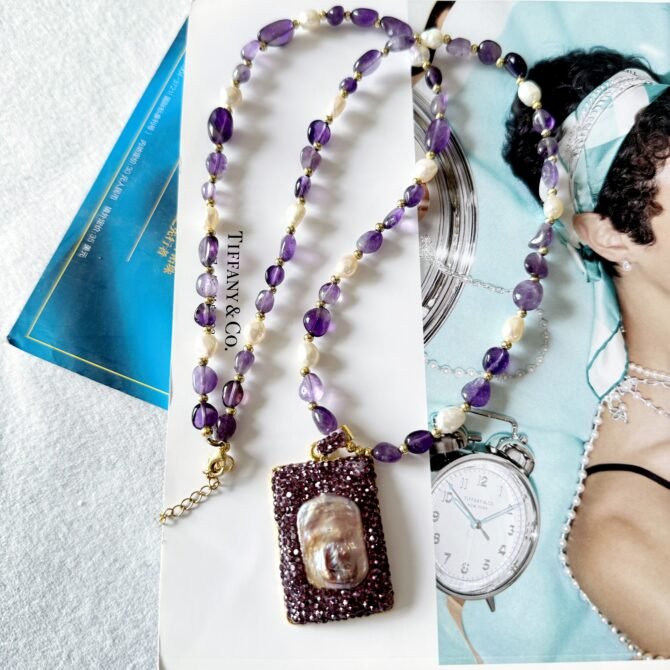 XL27 French court-style inlaid pearl necklace - Image 3