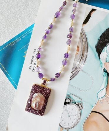 XL27 French court-style inlaid pearl necklace