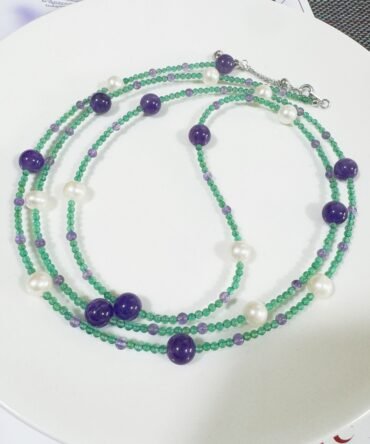 XL32 Long-length starry design natural pearl necklace