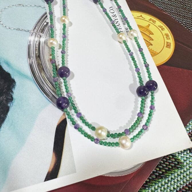 XL32 Long-length starry design natural pearl necklace - Image 4
